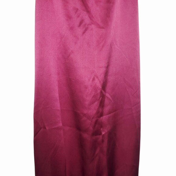 Reformation Frankie Strawberry Wine Pink Rosette Silk Maxi Dress Back Slit 4 - Picture 6 of 13